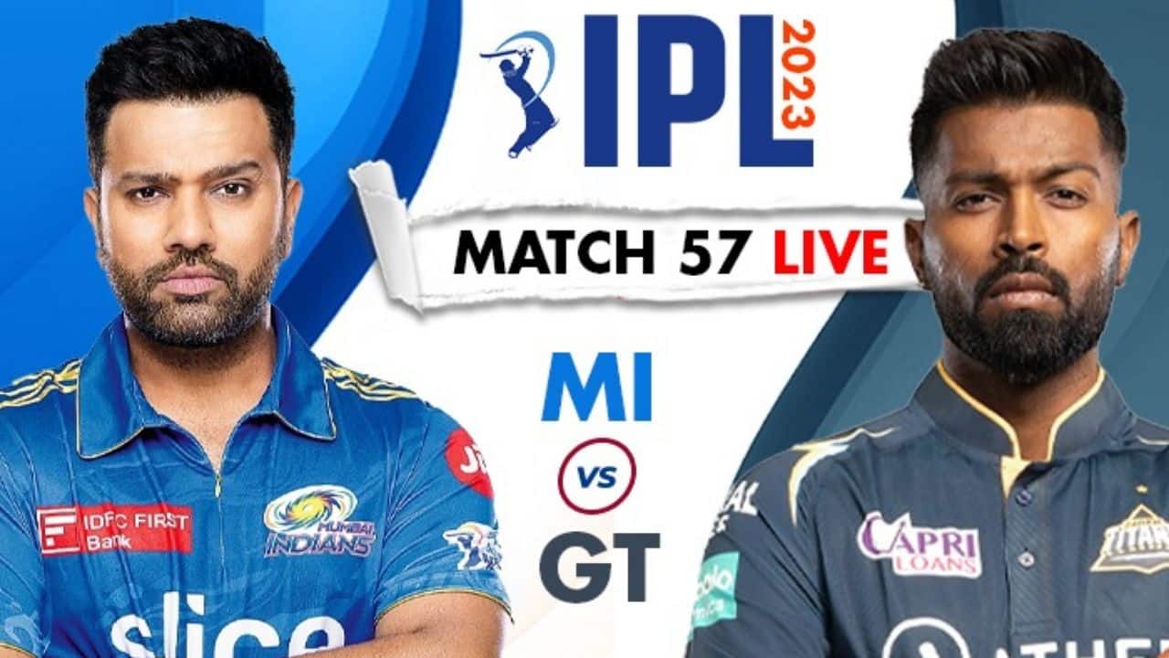 Live Score-Mumbai Indians vs Gujarat Titans Live Cricket Score and Updates: MI vs GT  57  match Live cricket score at Wankhede Stadium, Mumbai
